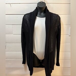 SARAH PACINI – Black Open-Front Knit Cardigan – One Size